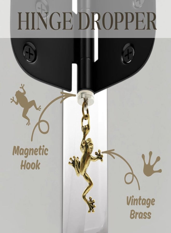 Wallertree Brass Frog Hinge Head Home Decoration - Magnetic Hinge Dropper Hanging Frog - Door Hinge Heads Figurine Set of 3 - Image 4